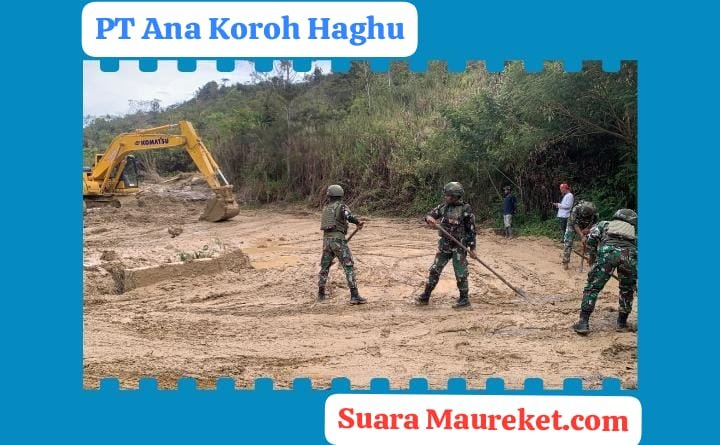 Sinergitas TNI–POLRI, Satgas Yonif 521/DY Karya Bhakti Tangani Tanah Longsor di Distrik Kelila